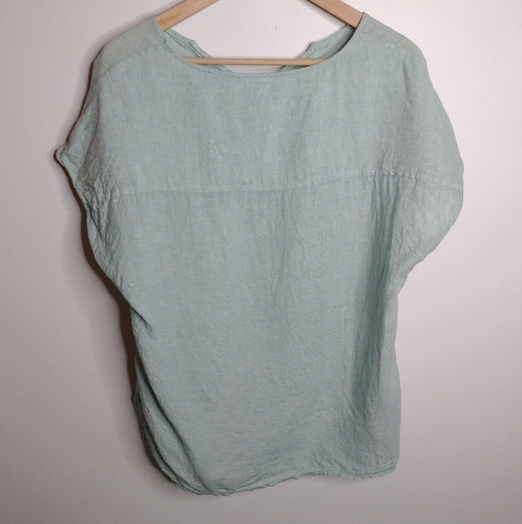 ☀️Tahari Linen Green Tunic, size M - Picture 4 of 6